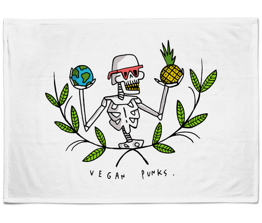 Vegan Punks OG Logo Tea Towel